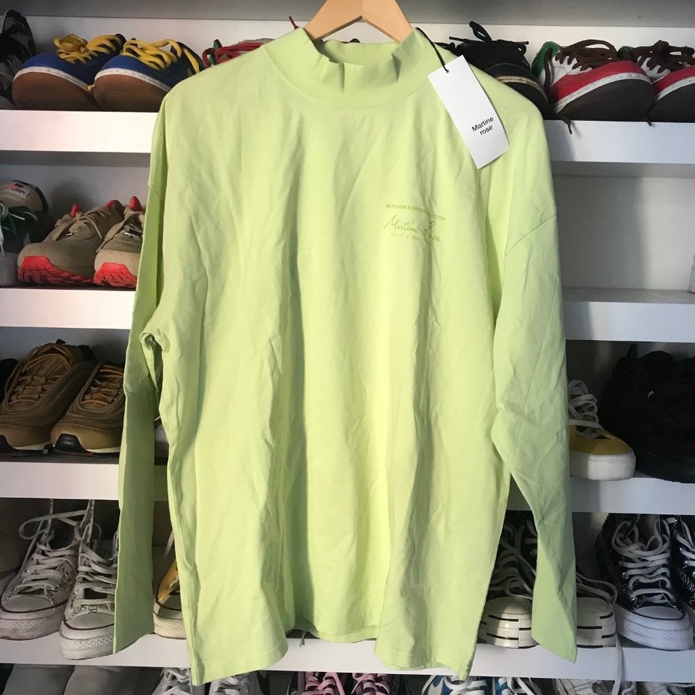 MARTINE ROSE Logo Mock Neck Long Sleeve Shirt